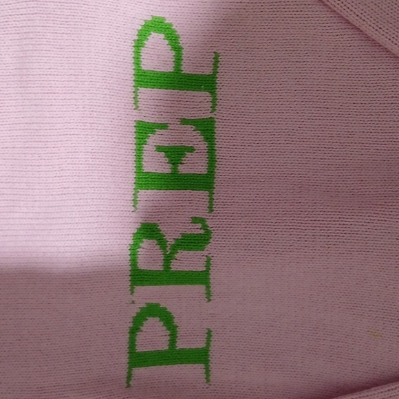 Y2k Rare Htf Sail to Sable Pink Sweater with Green PREP Design - Picture 3 of 4
